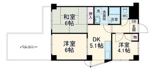 サニーサイド豊中【2階】の間取り