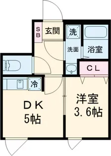グリーンパス奥沢【202号室】の間取り