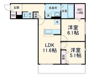 フィカーサ柏の葉【205号室】の間取り