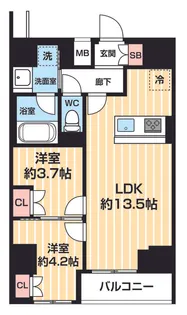 ARCOBALENO MINAMISENJU【5階】の間取り