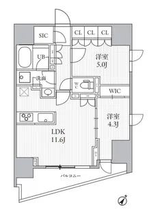 シーズンフラッツ大井町【12階】の間取り