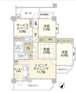 日神パレステージ西千葉【3階】の間取り