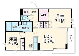グランウェーブ湘南【1階】の間取り