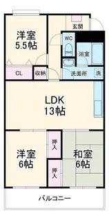 マンションコスモス【401号室】の間取り