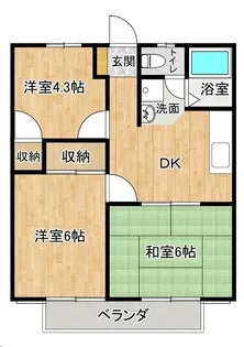 ハイツ待夢【C201号室】の間取り