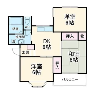 幸和パークハイツ【3階】の間取り