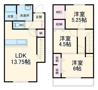 リーブルファイン楠町【1階】の間取り