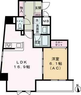 Como Palacio 日暮里【601号室】の間取り