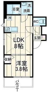 カーサリッツ八千代台【304号室】の間取り