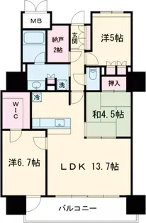 MJRザ千早【1909号室】の間取り