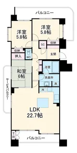 ダイアパレスパレッティア【12階】の間取り