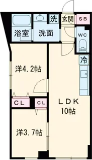 ウェルスクエア学芸大学Ⅱ【1階】の間取り