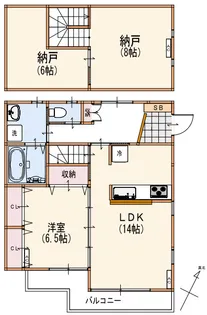サンライズ山手【2階】の間取り