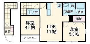 リーブルファイン幸手駅Ⅲ【2階】の間取り