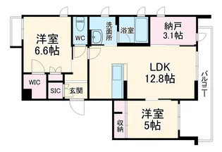 グランウェーブ湘南【3階】の間取り