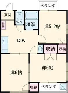 ヴィラアライ成城【1階】の間取り