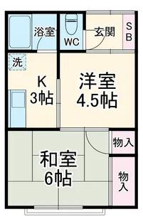 三方原グリーンハイツA【1階】の間取り