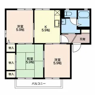 アレーゼⅠA【202号室】の間取り