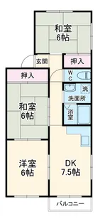 ヴィラ城南【102号室】の間取り