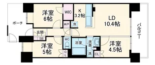 武蔵浦和SKY&GARDEN D棟【906号室】の間取り