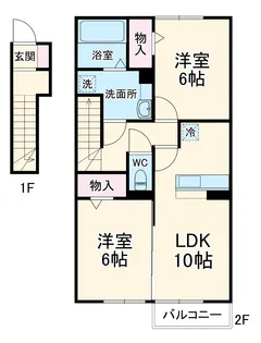 アパートメントコンブリオ【2階】の間取り
