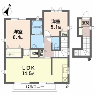 メゾンフォレスタD【2階】の間取り