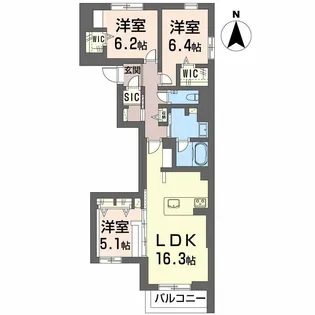 Avance東草深WEST【1階】の間取り