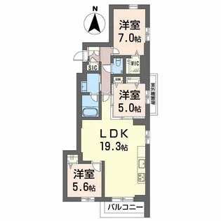 Avance東草深WEST【2階】の間取り