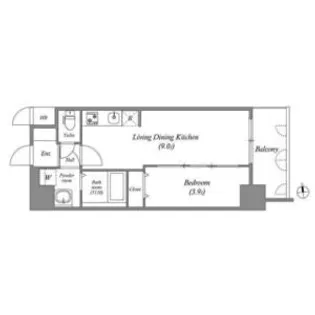 アドバンス名古屋アウリィ【9階】の間取り