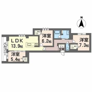 Avance東草深WEST【3階】の間取り