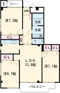 つくば5ビル【3階】の間取り