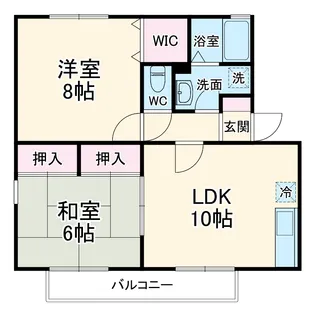 クレセント【B-202号室】の間取り