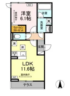 ブリューエン河原口【101号室】の間取り
