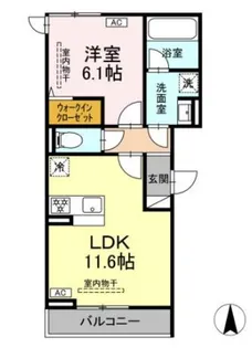 ブリューエン河原口【301号室】の間取り