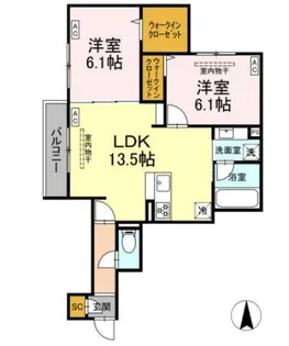 ブリューエン河原口【302号室】の間取り