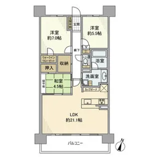 グランフォーリア【4F号室】の間取り