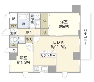 ライオンズマンション方南町駅前【2F号室】の間取り