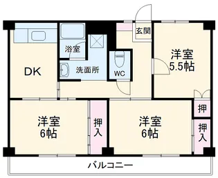 ビレッジハウス幸田3号棟【402号室】の間取り