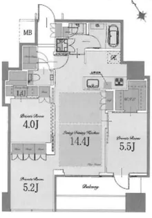 中野ツインマークタワー【18階】の間取り