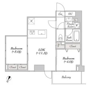 ルミーク本町ウェスト【101号室】の間取り