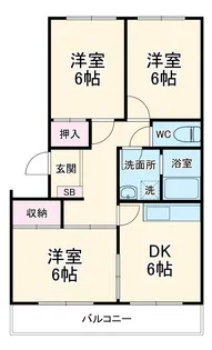 シャンテⅡ【2A号室】の間取り