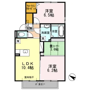 Seven桃山 C棟【102号室】の間取り