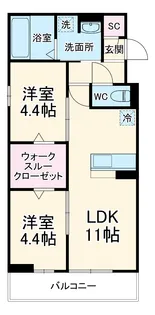 ルヴィータ大日【302号室】の間取り