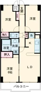 武蔵野拝島ハイツ【1階】の間取り