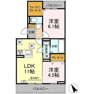 オーガスタハイツ【3階】の間取り