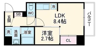 ナットレジデンス都島本通【402号室】の間取り