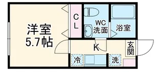 ラフィーネ西谷【1階】の間取り