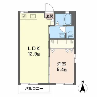 グリーンステージ白山B【201号室】の間取り
