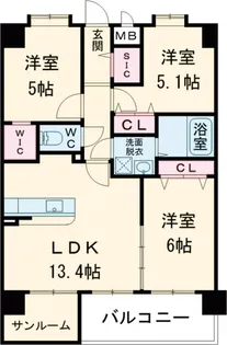 Eteruno(エテルノ)【306号室】の間取り
