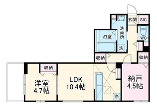 シャルール金沢文庫【103号室】の間取り